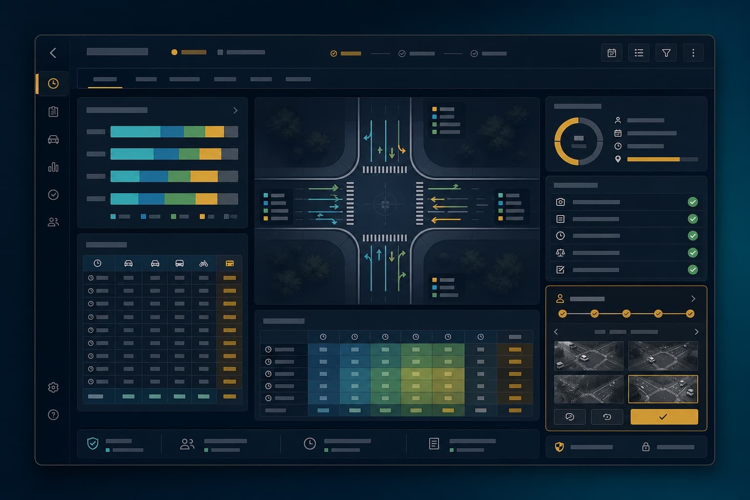 Turning movement and quality dashboard for a traffic data project