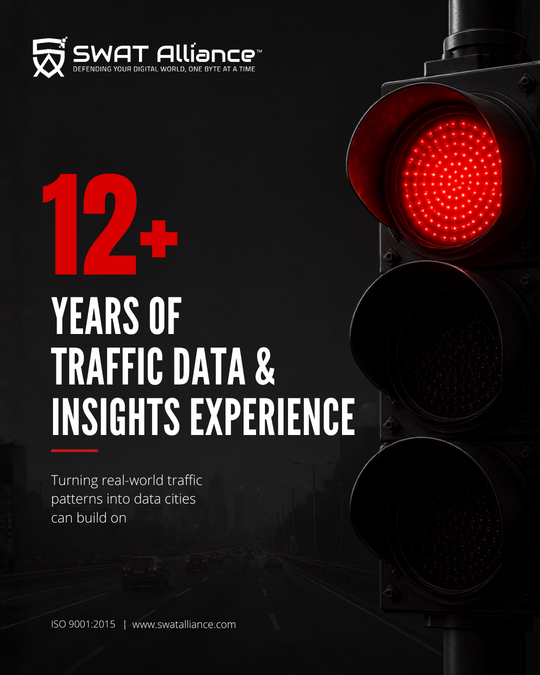 Traffic data practice and insight experience represented through an urban roadway